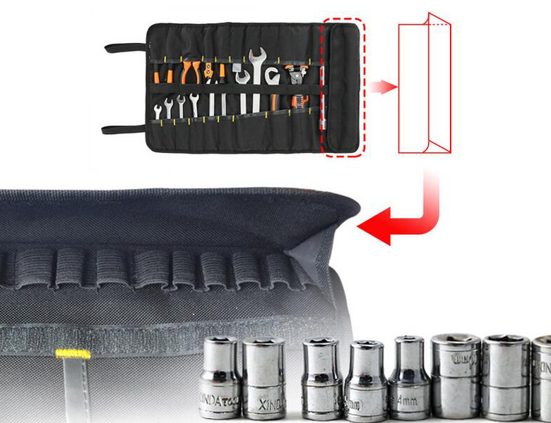 35-pocket tool roll bag details