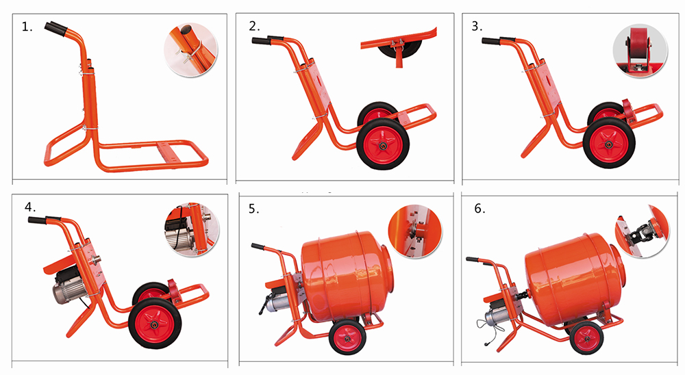 350L mini concrete mixer installation method