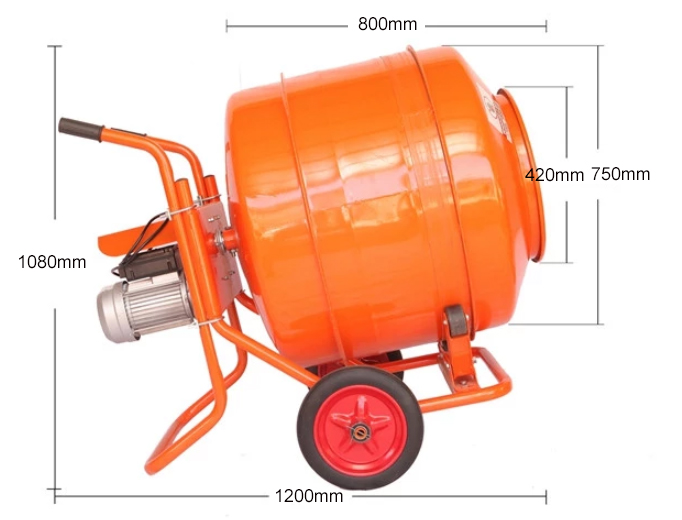 350L mini electric concrete mixer machine dimension