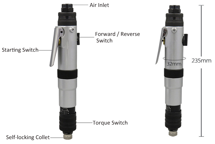 3Nm air screwdriver with torque control details