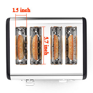 4 slice toaster slot width