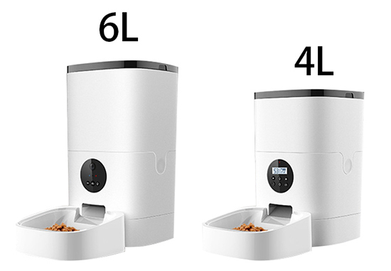 4L/6L Smart Automatic Pet Feeder Capacity comparison