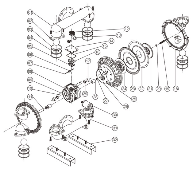 5 inch Air Operated Double Diaphragm Pump 275 GPM Details