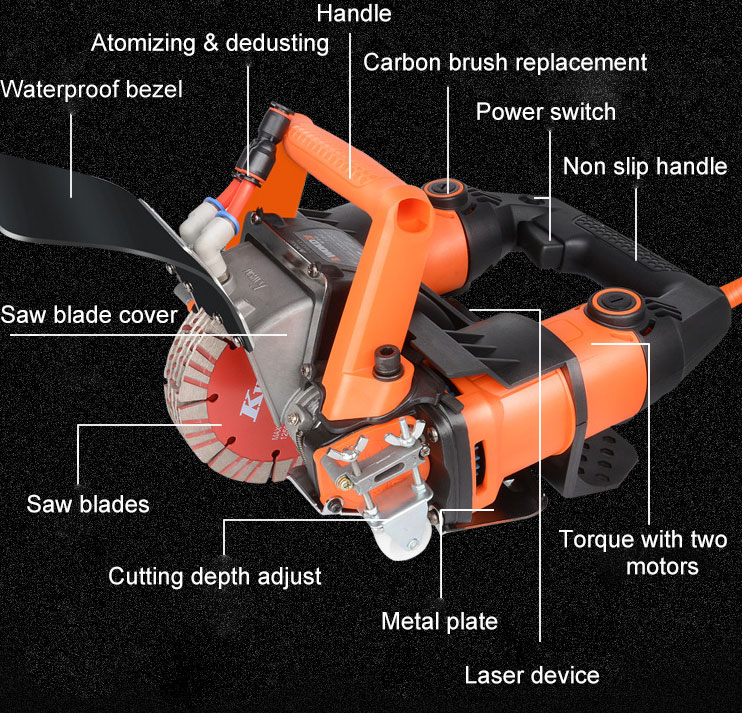 5200w 140mm wall chaser grooving machine details