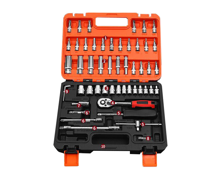 53-piece ratchet and socket set