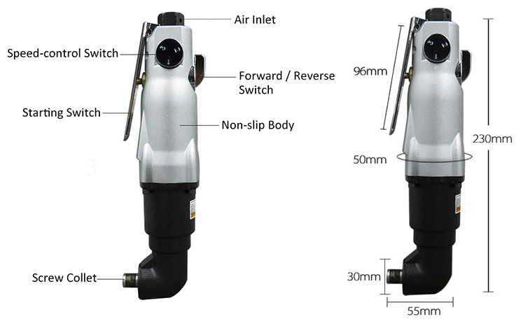 60Nm 7000rpm air screwdriver details