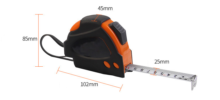 7.5m steel tape measure dimension