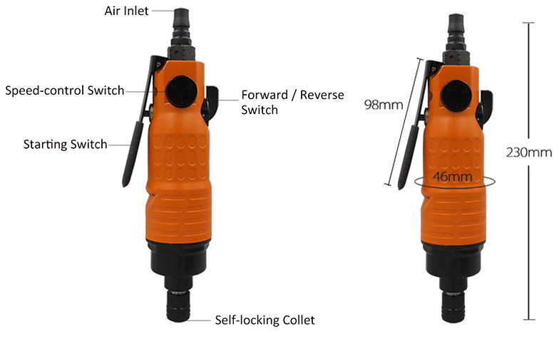 80Nm 1/4 inch 8000rpm air screwdriver details