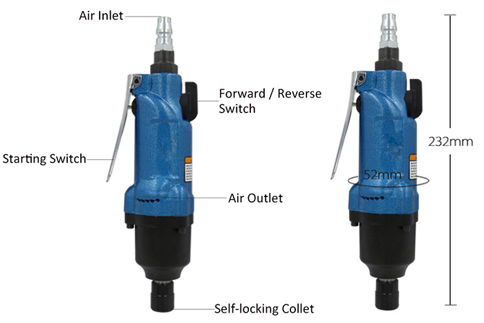 85Nm 1/4 inch 7000rpm air screwdriver details