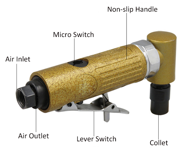 90 degree air angle die grinder details