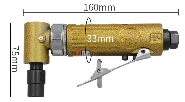 90 degree air angle die grinder dimension