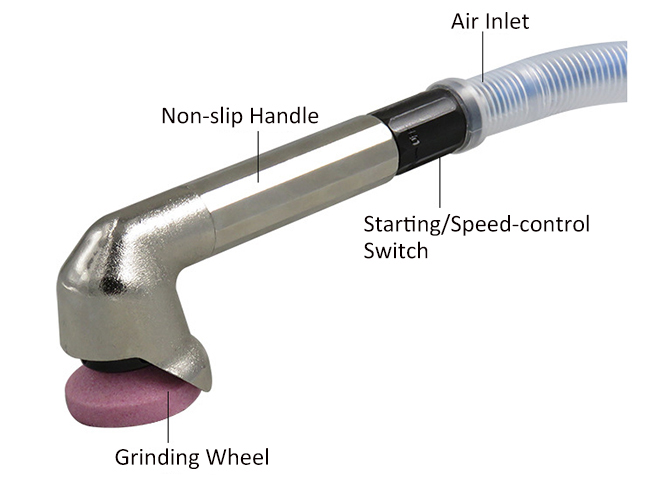 90 degree right angle air pencil grinder details