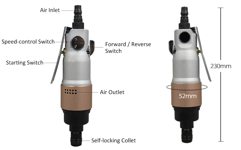 90Nm 1/4 inch 8000rpm air screwdriver details