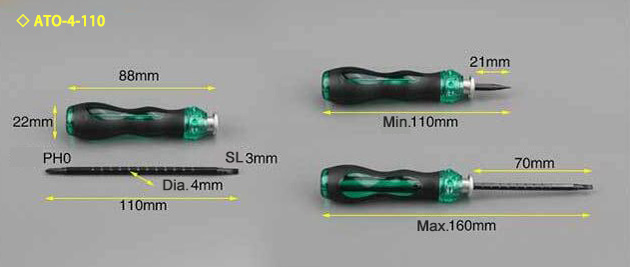PH0-SL3 Magnetic Phillips and Slotted Screwdriver