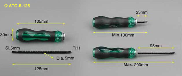 PH1-SL5 Magnetic Phillips and Slotted Screwdriver