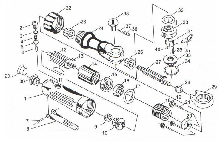 Air ratchet wrench diagram