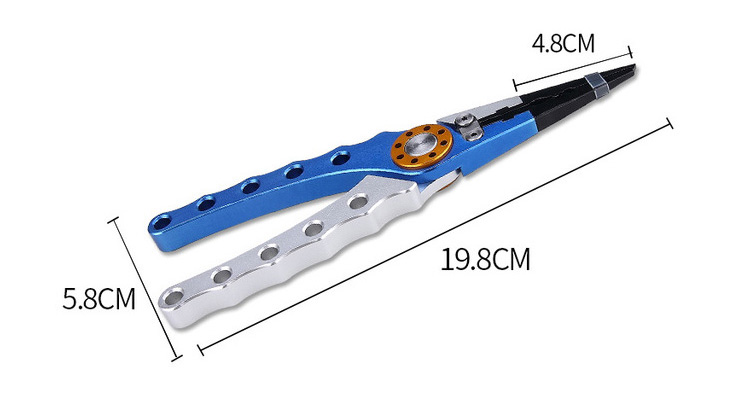 Aluminum fishing pliers split ring dimension