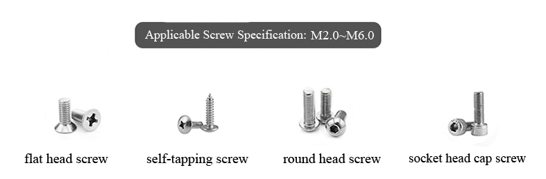 Applicable Screws of Automatic Screw Feeder Model RJ3