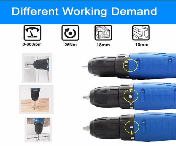 Details of 12V 18mm Cordless Drill, Model 0712D