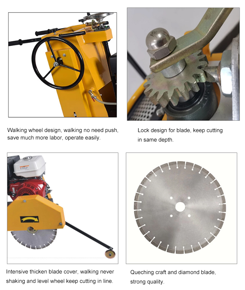 Asphalt floor saw road cutting machine details