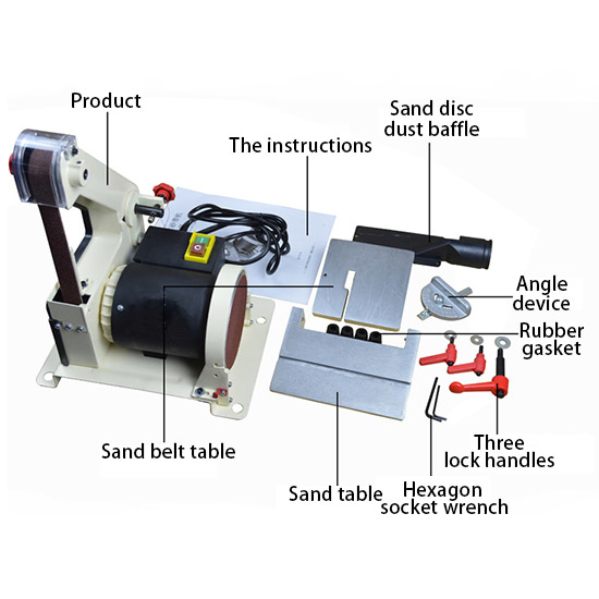 Attachments of 1 x 30 Inch Belt and 5 Inch Disc Sander