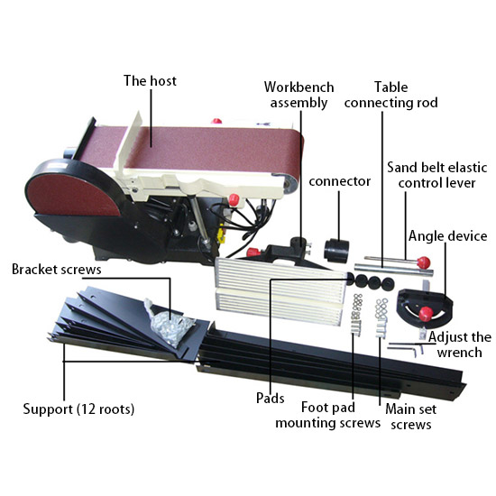 Attachment of 6 x 48 Inch Belt and 9 Inch Disc Sander