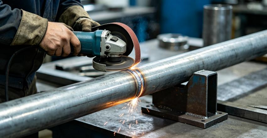 belt sander for pipe fabrication