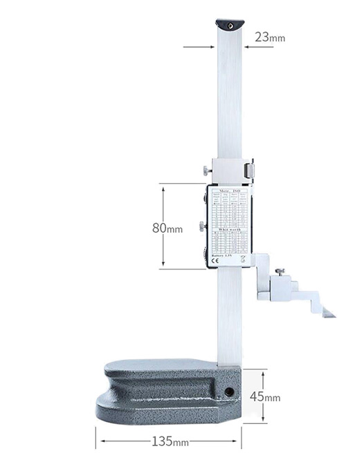 Digital height gauge size