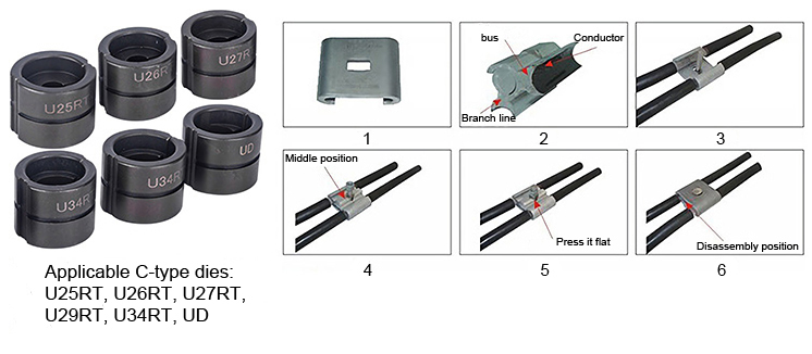 C-type clamp crimping steps