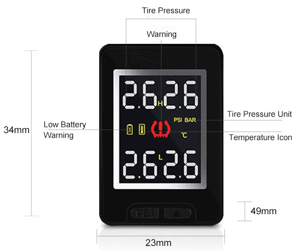 Car Tire Pressure Monitoring System LED Display