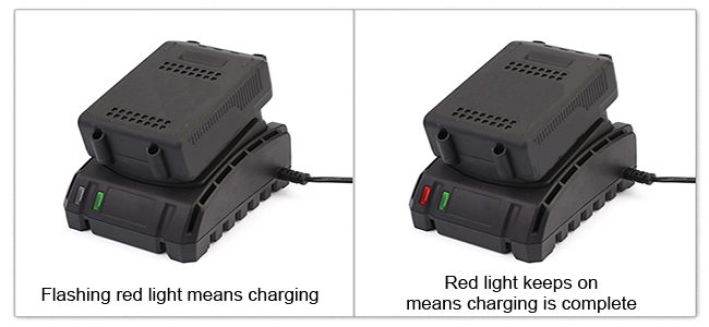 Charging status diagram for cordless electric paint sprayer