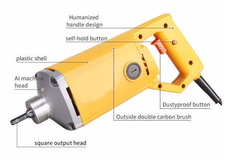 Concrete vibrator 11000-13000VPM 1300W details