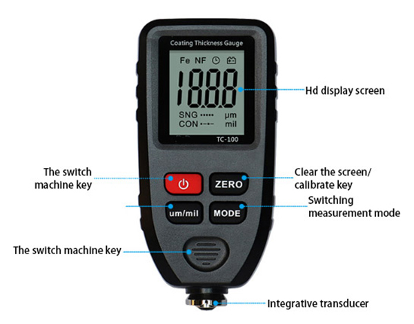 Details of 0-1300μm coating thickness gauge