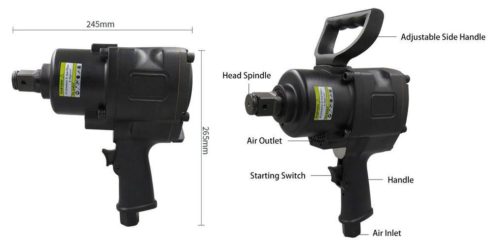 Details of 1 inch Air Impact Wrench 1200 ft/lb