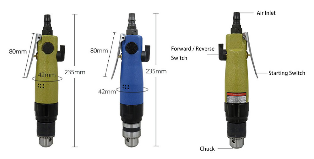 Details of 3/8 inch Straight Air Drill 1200rpm