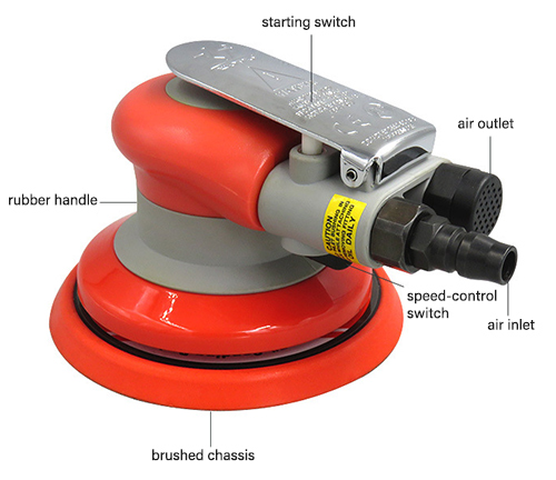 Details of 5 in air orbital sander