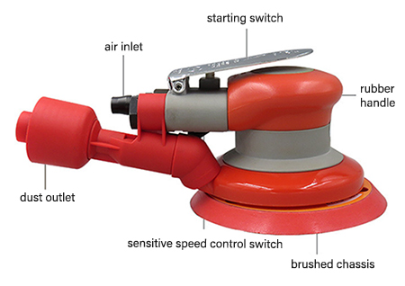 Details of 5 inch dust free sander