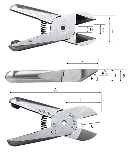 Details of air nipper for cutting 2.6mm copper wire