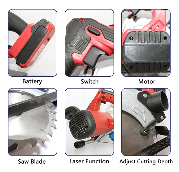 Details of 6-1/2 In Cordless Electric Circular Saw with Laser