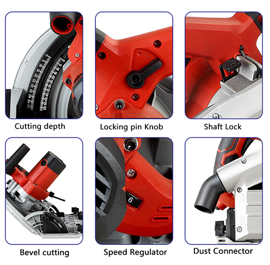 Details of 6.5 Inch Plunge-Cut Track Saw, 6 Amp