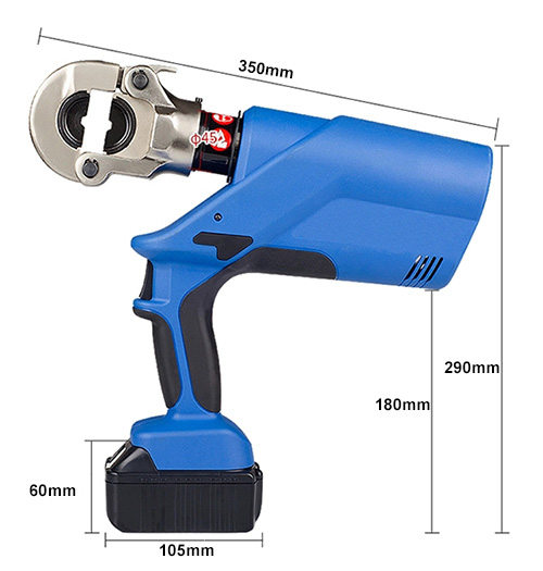 Dimension of 6 ton crimping tool