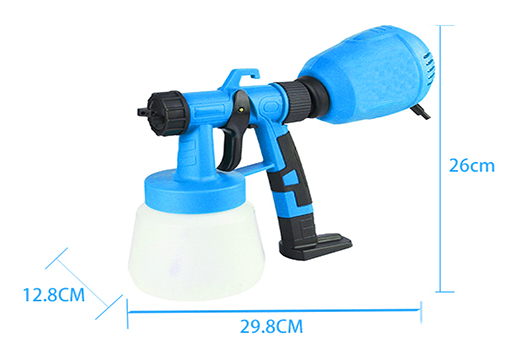 Dimension Drawing of 800ml Electric Paint Sprayer, 600W, 16 GPH