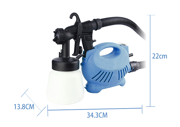 Dimension Drawing of 800ml Electric Paint Spray Gun, 350W, 11 GPH