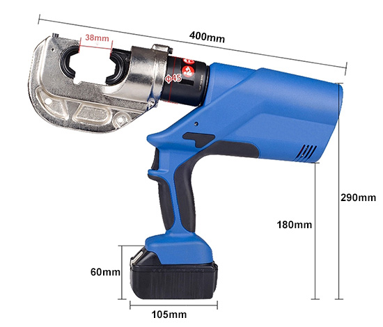 Dimension of 12 ton crimping tool