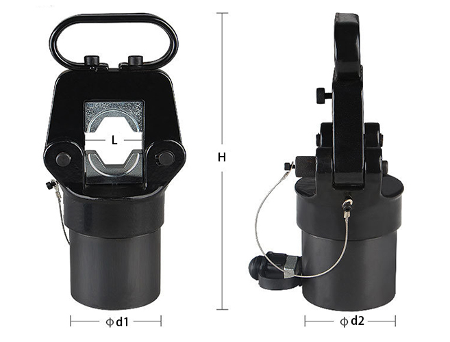 Dimension of 25~55 Ton Hydraulic Crimper Head, 16~1000mm²