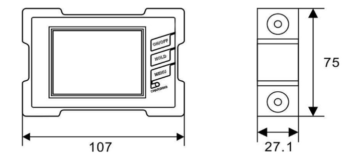Dimension of digital inclinometer DMI810