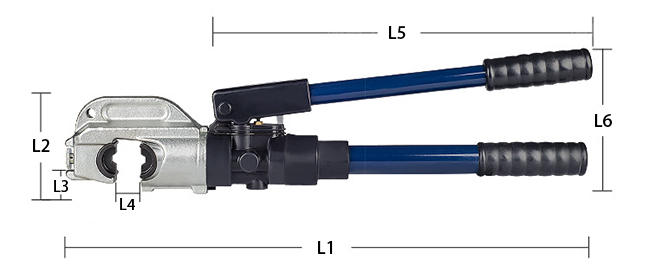 Dimension of Hydraulic Crimping Pliers, 16~400mm², 9 Dies