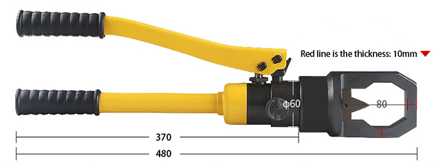 Dimensions of M22~M27 Hydraulic Nut Splitter, 20 Ton