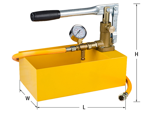 Dimensions of of SYB series Manual Pressure Test Pump, 2.5~6.3MPa