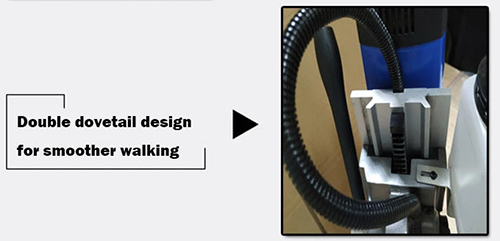 Double dovetail design of magnetic drill